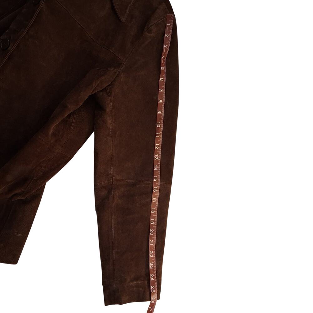 Vance Leather Collection Women Suede Button Up Jacket Coat Pockets Brown Size-XL - Picture 8 of 12